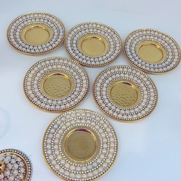 NEW HANDMADE TURKISH TEA SET WITH PEARLS - Picture 6 of 17